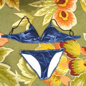 Gray velvet bikini